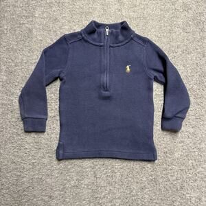 Ralph Lauren Sweater Toddler 2T 24 Months Navy Blue 1/4 Zip Long Sleeve